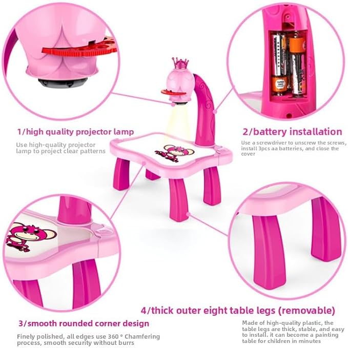 LED Projector Art Painting Table for Kids